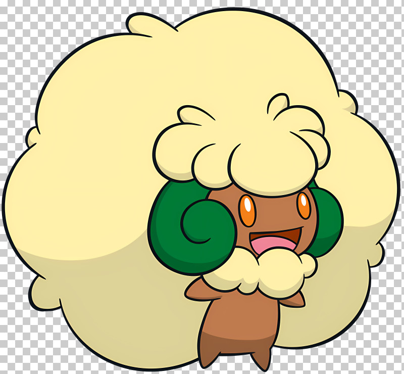 Whimsicott - Fluffy Creature With Green Ears PNG
