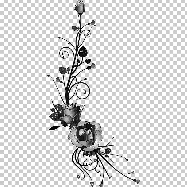 Floral Design Rose PNG, Clipart, Artwork, Black, Black And White, Branch, Computer Icons Free PNG Download