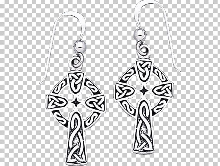 Earring Cross Charms & Pendants Body Jewellery Silver PNG, Clipart, Black, Black And White, Body Jewellery, Body Jewelry, Celtic Cross Free PNG Download