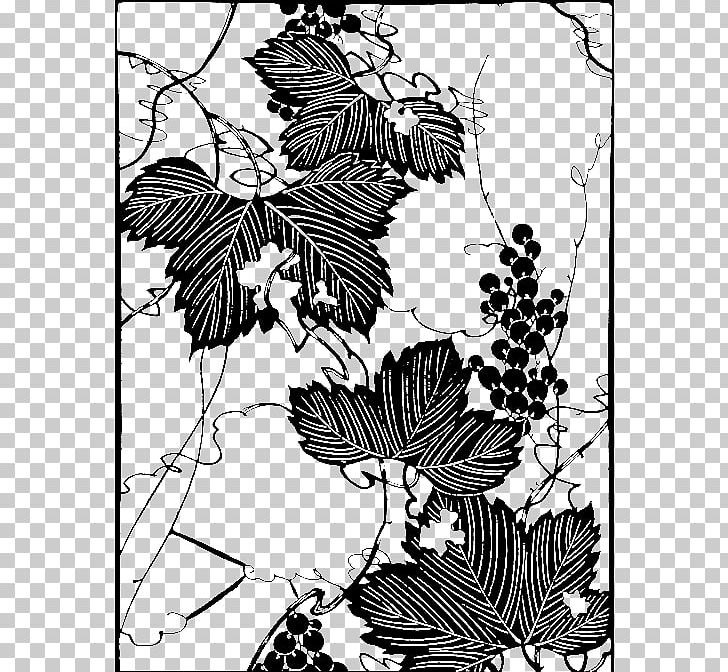 Grape Vine Black And White Leaf PNG, Clipart, Abstract Background, Animals, Bird, Black, Blue Free PNG Download
