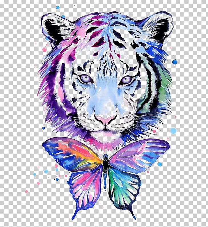 Tiger Tiger T-shirt Watercolor Painting Drawing PNG, Clipart, Animal, Animals, Big Cats, Carnivoran, Cat Like Mammal Free PNG Download