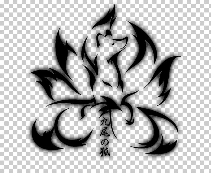 Nine-tailed Fox Tattoo Kitsune Red Fox PNG, Clipart, Animals, Avatan Plus, Black And White, Dizzy, Drawing Free PNG Download