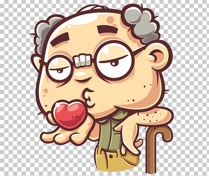 Sticker Telegram Grandfather Nose PNG, Clipart, Art, Behavior, Cartoon, Character, Cheek Free PNG Download
