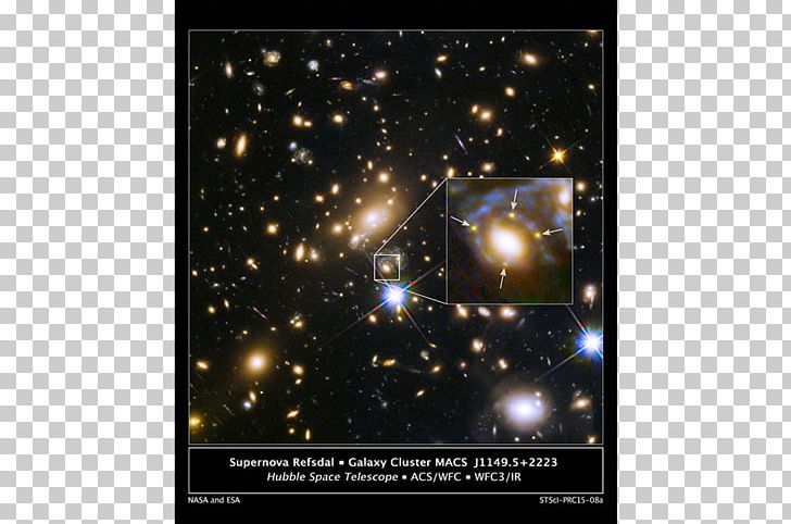 SN Refsdal Gravitational Lens Galaxy Cluster Hubble Space Telescope MACS J1149 Lensed Star 1 PNG, Clipart, Astronomical Object, Astronomy, Computer Wallpaper, Galaxy, Galaxy Cluster Free PNG Download