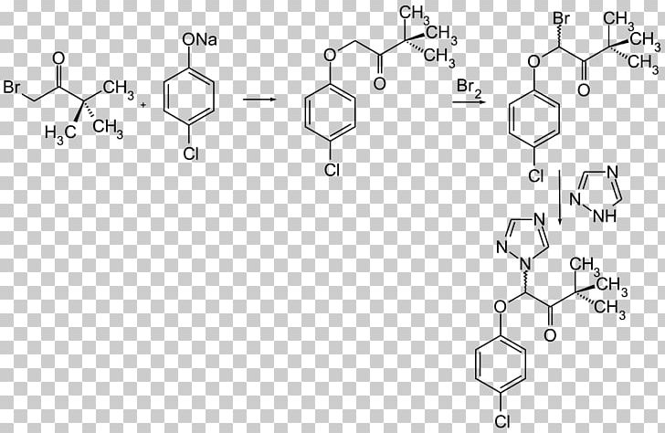 Triadimefon Triazole Conazole Chemical Synthesis Triadimenol PNG, Clipart, Angle, Area, Auto Part, Black And White, Body Jewelry Free PNG Download