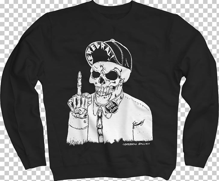 T-shirt Cerebral Ballzy Hoodie Punk Rock PNG, Clipart, Black, Black And White, Bluza, Brand, Cerebral Ballzy Free PNG Download