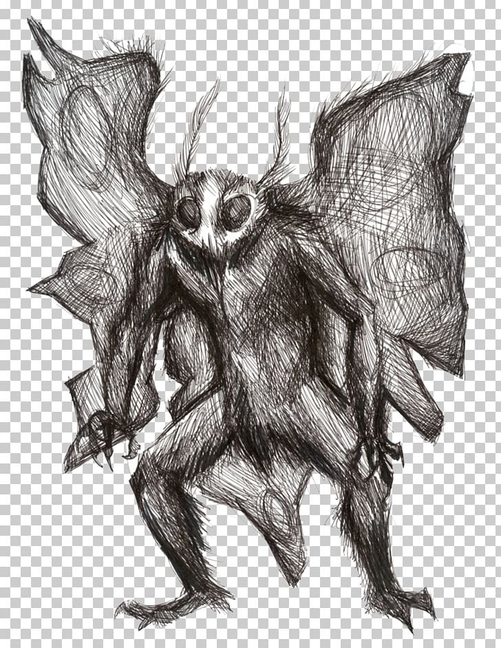 Point Pleasant Mothman Flatwoods Monster Drawing PNG, Clipart, Art, Black And White, Demon, Deviantart, Drawing Free PNG Download