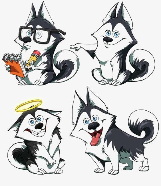 Cartoon Husky PNG, Clipart, Animal, Cartoon Clipart, Cartoon Clipart, Dog, Funny Free PNG Download