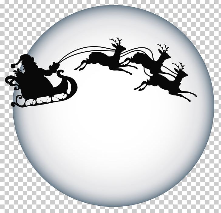 Rudolph Santa Claus Christmas Moon PNG, Clipart, Black And White, Christmas, Christmas Decoration, Christmas Gift, Fictional Character Free PNG Download