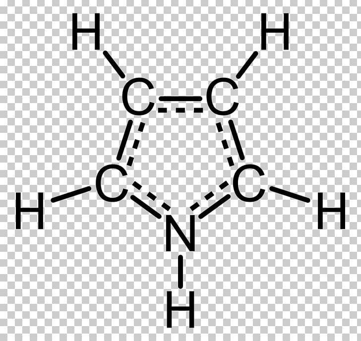 Pyrrole Aromaticity Heterocyclic Compound Chemical Formula Lone Pair PNG, Clipart, Angle, Aromaticity, Atom, Black, Black And White Free PNG Download