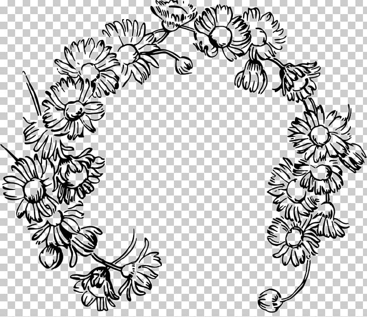 Drawing Flower Common Daisy PNG, Clipart, Are, Artwork, Black And White, Chain, Circle Free PNG Download