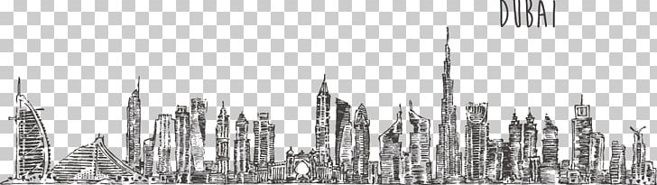 Burj Khalifa Skyline Drawing Stock Photography PNG, Clipart, Black And White, Building, Burj Khalifa, Cartoon, City Free PNG Download