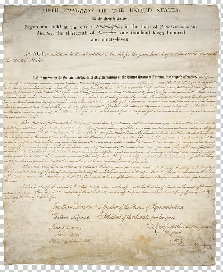 United States Congress Alien And Sedition Acts Sedition Act Of 1918 PNG, Clipart, Alien, Alien And Sedition Acts, Constitution, Document, Handwriting Free PNG Download