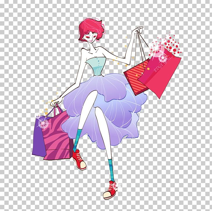 Woman Shopping Cartoon Illustration PNG, Clipart, Animation, Anime, Art, Baby Girl, Costume Design Free PNG Download