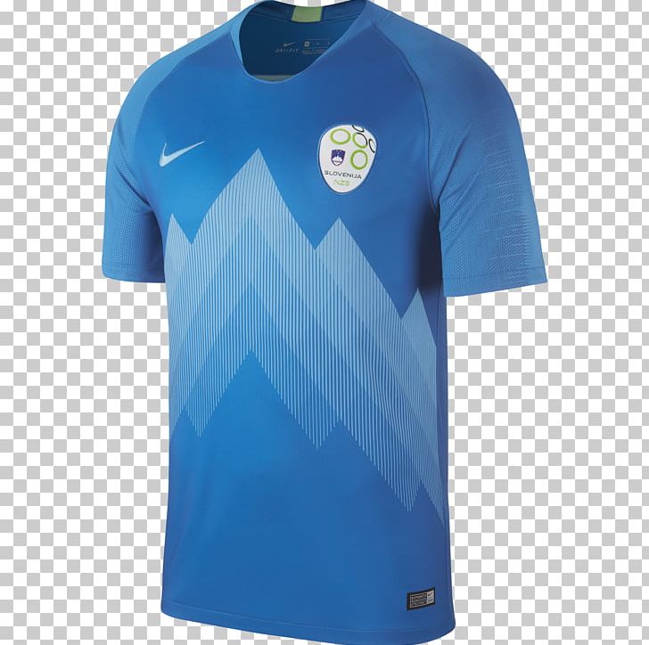 Slovenia National Football Team T-shirt 2018 World Cup Jersey PNG, Clipart, 2018, 2018 World Cup, Active Shirt, Away, Azure Free PNG Download