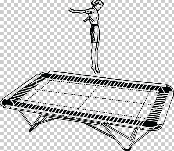 Trampoline Trampolining Jumping PNG, Clipart, Angle, Black And White, Clip Art, Furniture, Gymnastics Free PNG Download