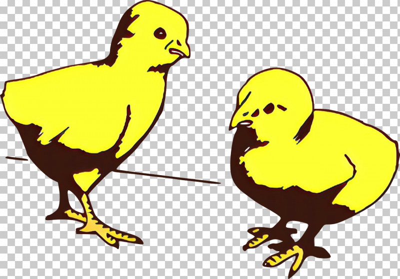 Bird Yellow Beak Chicken Cartoon PNG, Clipart, Beak, Bird, Cartoon, Chicken, Line Art Free PNG Download