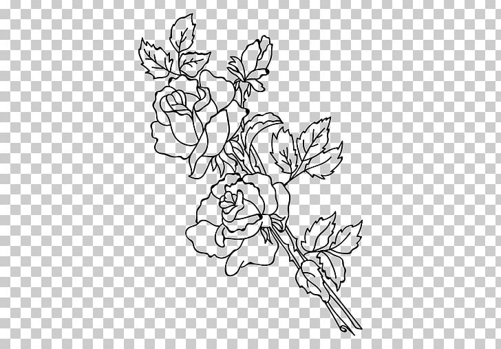 Plant Stem Floral Design Rose Drawing Flower PNG, Clipart, Area, Art, Black And White, Branch, Cut Flowers Free PNG Download