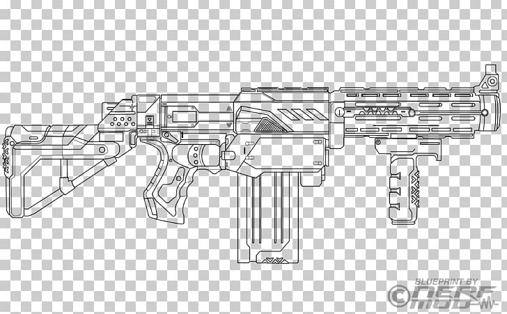 Nerf Blaster Toy Weapon Gun PNG, Clipart, Angle, Assault Rifle, Black And White, Coloring Book, Coloring Pages Free PNG Download