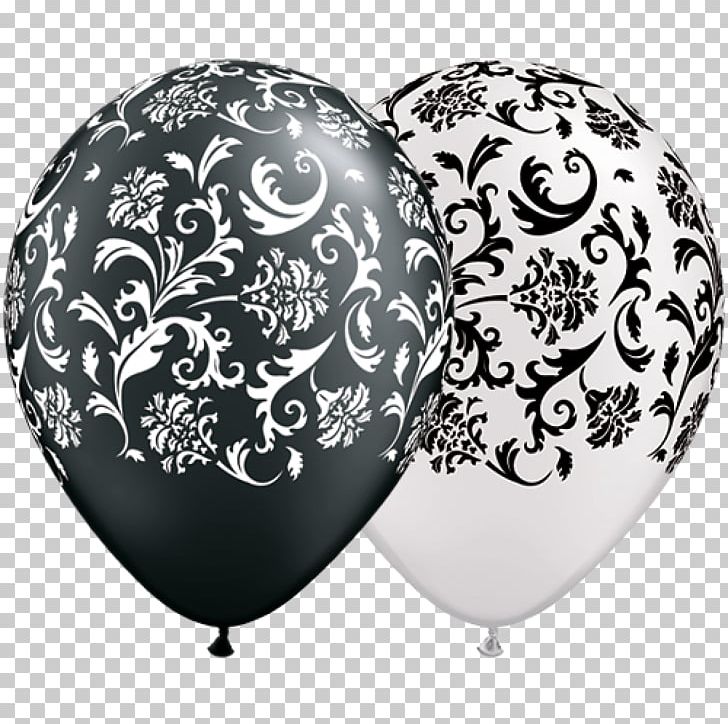 Balloon Damask White Paper Party PNG, Clipart, Baby Shower, Balloon, Birthday, Black, Black And White Free PNG Download