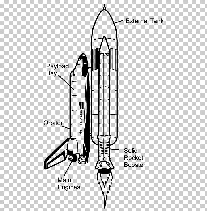 Diagram Space Shuttle Line Art PNG, Clipart, Angle, Area, Black And White, Booster, Clip Art Free PNG Download