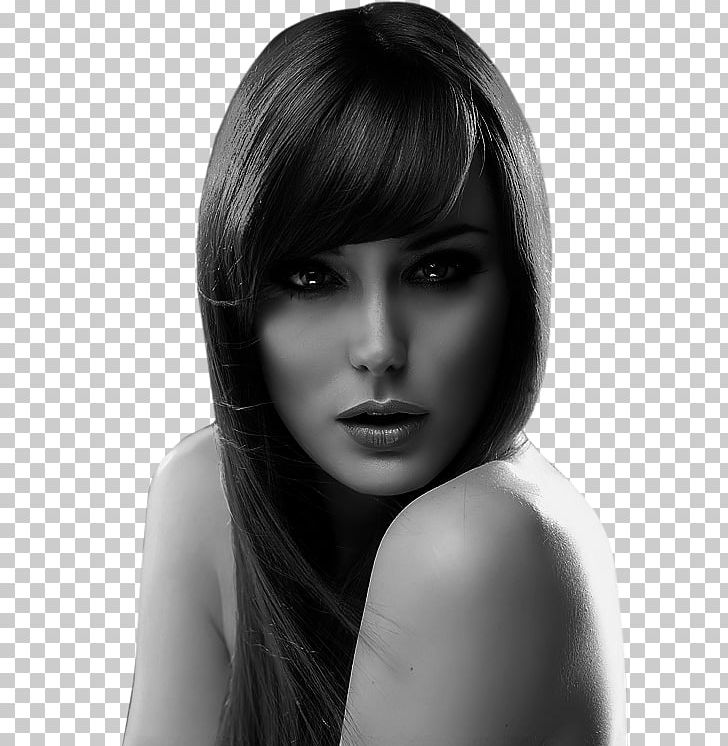 Black And White Woman Female Painting PNG, Clipart, Asy, Bangs, Beauty, Black, Black And White Free PNG Download