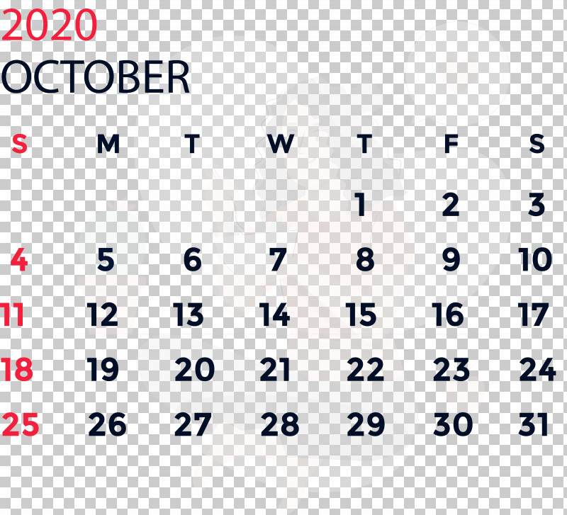 October 2020 Calendar October 2020 Printable Calendar PNG, Clipart, Angle, Area, Calendar System, Line, Meter Free PNG Download