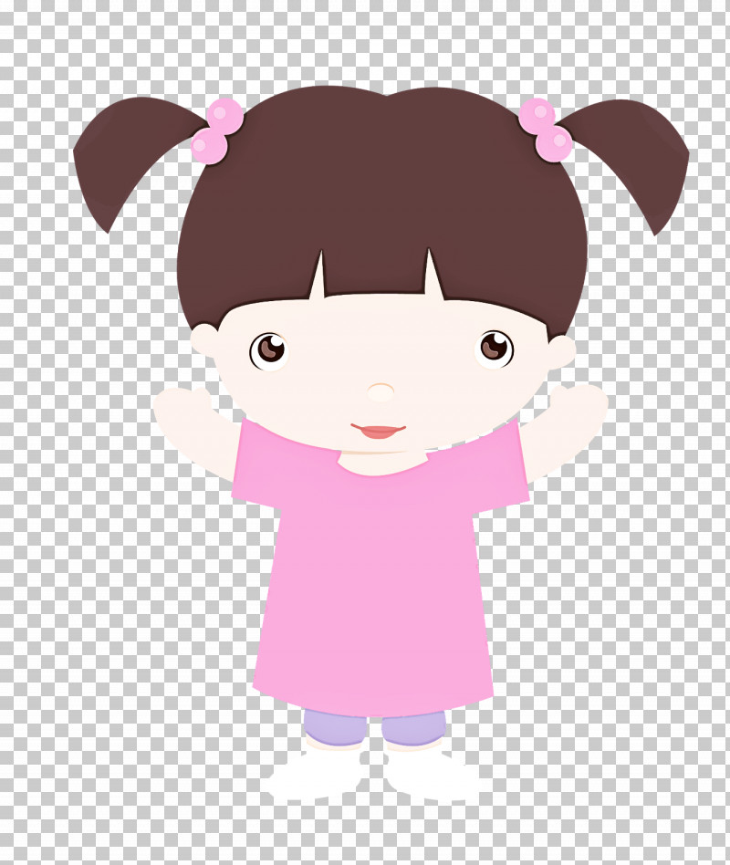 Cartoon Pink Violet Brown Hair Child PNG, Clipart, Animation, Brown Hair, Cartoon, Child, Pink Free PNG Download