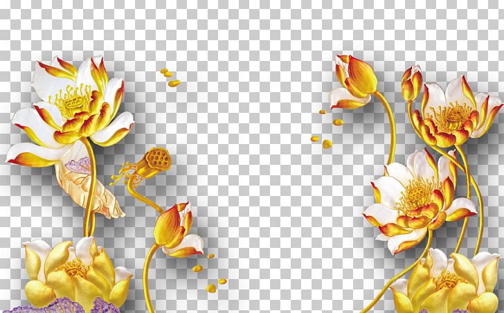 Wall Gold 3D Computer Graphics PNG, Clipart, 3d Computer Graphics, Computer Wallpaper, Flower, Gold, Golden Background Free PNG Download