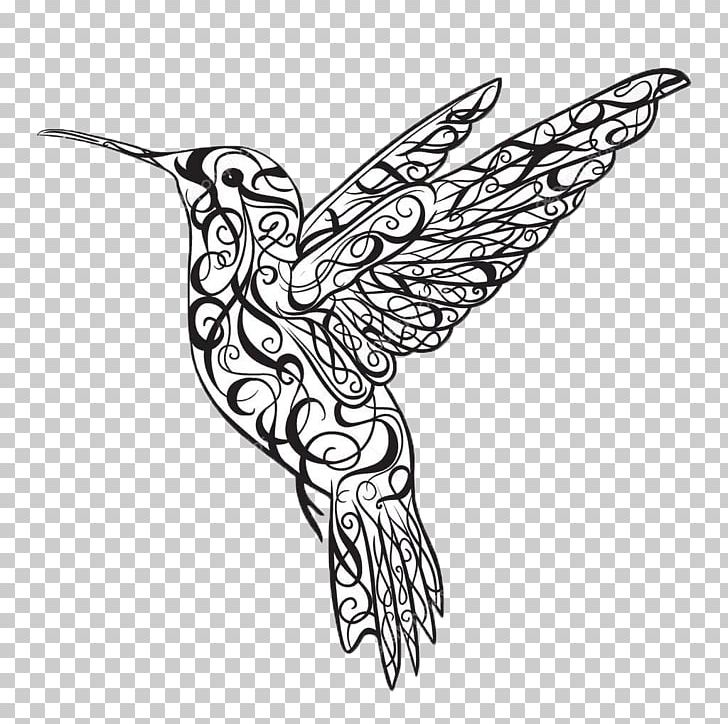 Hummingbird Tattoo Png Clipart Art Artwork Beak Bird Black And White Free Png Download