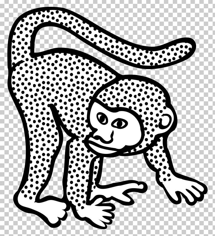 Line Art Drawing Monkey PNG, Clipart, Animals, Area, Art, Black, Black And White Free PNG Download