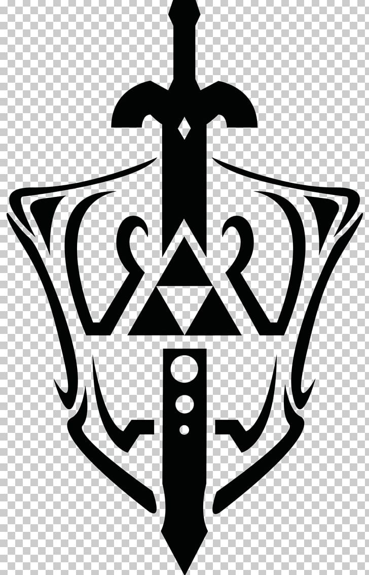The Legend Of Zelda: The Wind Waker Triforce Master Sword PNG, Clipart, Abziehtattoo, Anchor, Black And White, Clip Art, Deviantart Free PNG Download