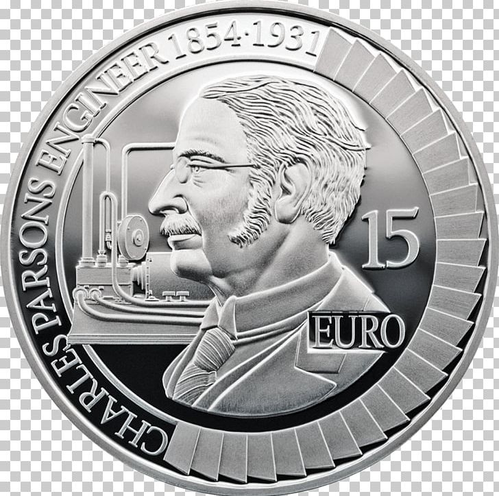 Ireland Proof Coinage Silver Euro PNG, Clipart, 2 Euro Coin, 2 Euro Commemorative Coins, Black And White, Cash, Charles Algernon Parsons Free PNG Download