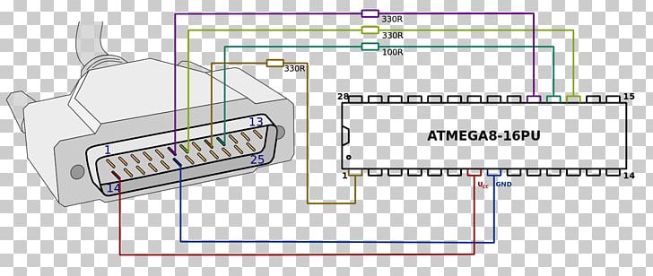 Hardware Programmer Atmel AVR Microcontroller Parallel Port PNG, Clipart, Angle, Area, Atmel, Atmel Avr, Computer Port Free PNG Download