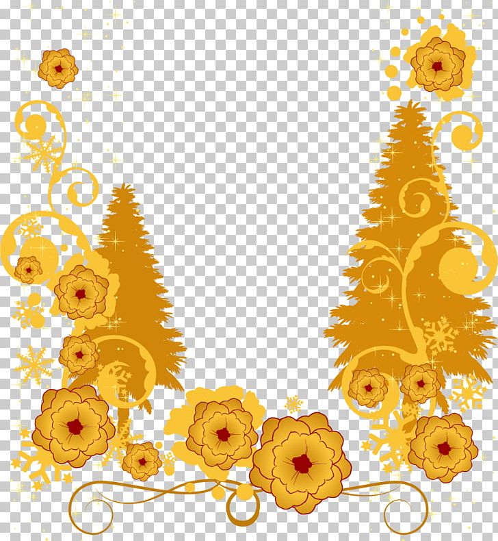 Yellow Illustration PNG, Clipart, Christmas Decoration, Christmas Material, Christmas Vector, Flower, Flowers Free PNG Download