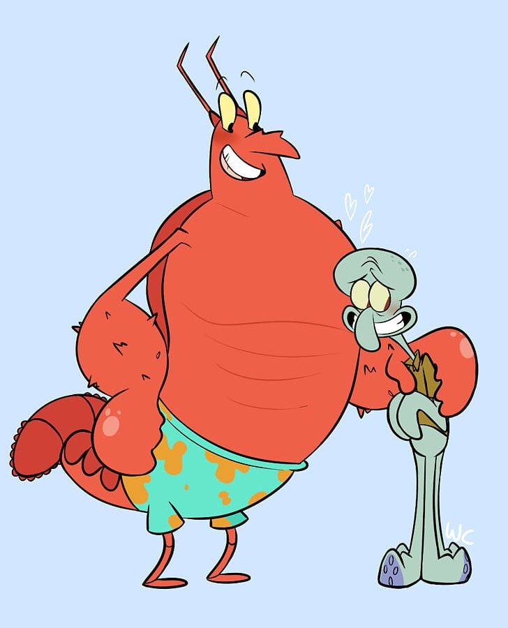Patrick Star Squidward Tentacles Larry The Lobster Cartoon PNG, Clipart, Animals, Art, Artwork, Beak, Bird Free PNG Download
