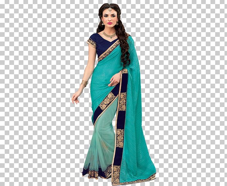 Sari Clothing Choli Dress Georgette PNG, Clipart, Aqua, Blouse, Chiffon, Choli, Clothing Free PNG Download