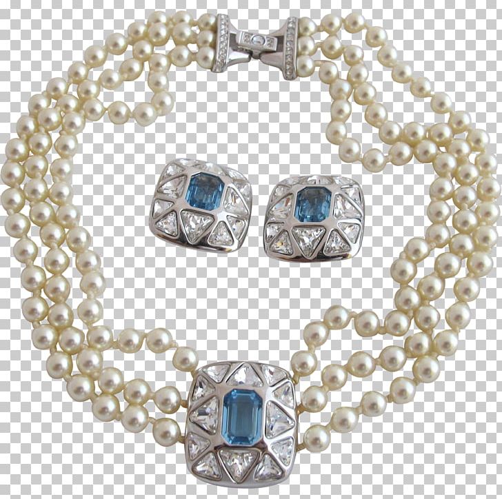 Pearl Earring Necklace Choker Jewellery PNG, Clipart, Blue Crystal, Body Jewelry, Bracelet, Chain, Choker Free PNG Download