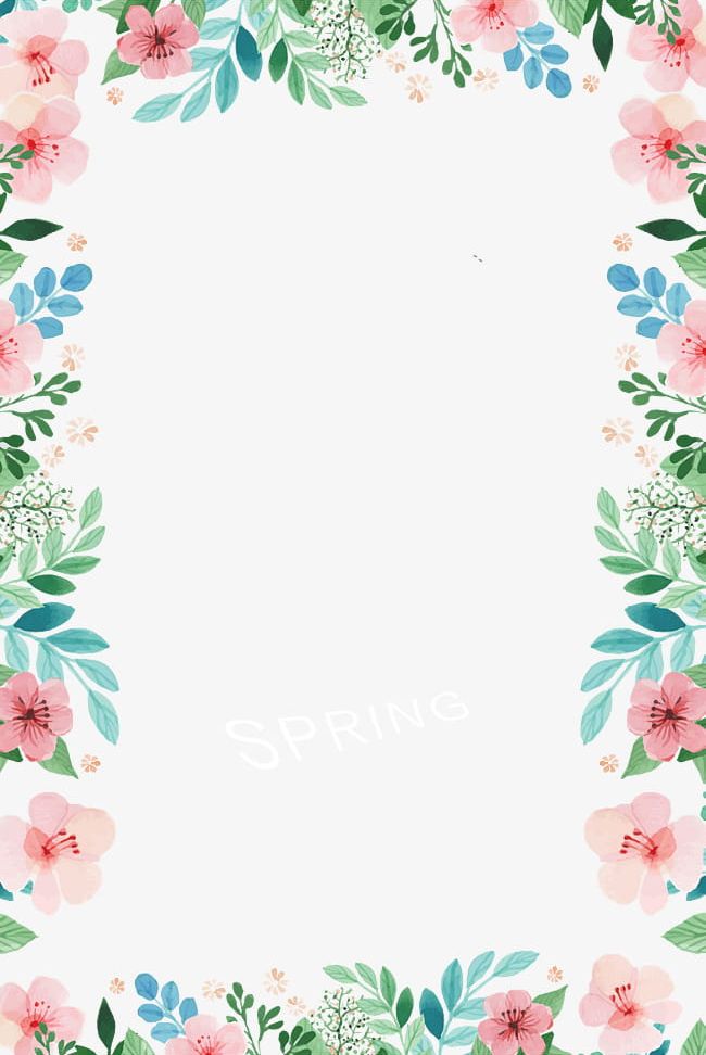 Spring Borders PNG, Clipart, Borders Clipart, Flowers, Frame, Leaves