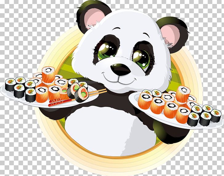 Giant Panda Sushi Japanese Cuisine Illustration PNG, Clipart, Animal, Animals, Avocado, Balloon Cartoon, Bear Free PNG Download