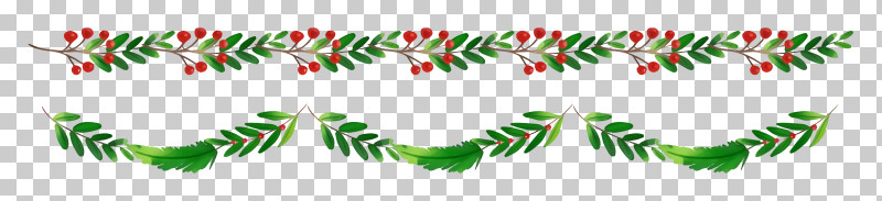 Red Berries - Festive Christmas Garland With Red Berries PNG