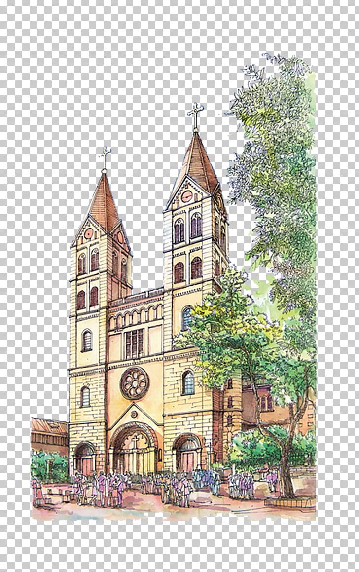 Europe Watercolor Painting Architecture PNG, Clipart, Building, Cathedral, Catholic, Chapel, Drawing Free PNG Download