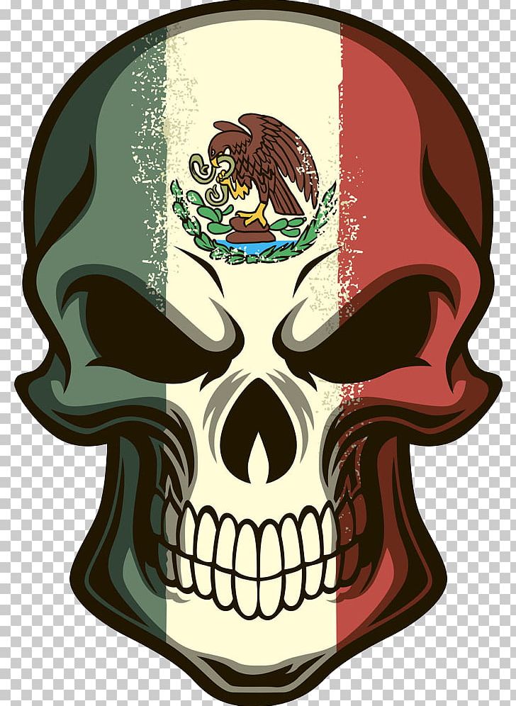 Flag Of Mexico Calavera Skull Decal PNG, Clipart, Bone, Calavera, Cartoon, Decal, Fantasy Free PNG Download