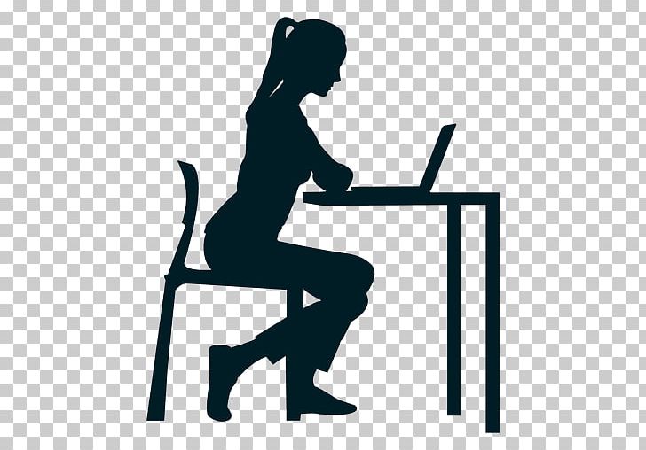 Desk Sitting Silhouette Woman PNG, Clipart, Animals, Area, Arm, Business, Businessperson Free PNG Download