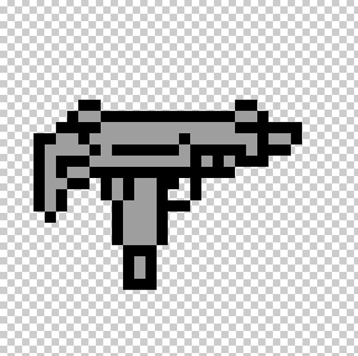 Firearm Gun Weapon Uzi Pixel Art PNG, Clipart, Ammunition, Angle, Art Pixel, Assault Rifle, Black Free PNG Download