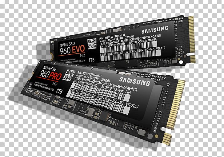 Samsung 960 PRO SSD Samsung 960 EVO M.2 SSD Solid-state Drive NVM Express PNG, Clipart, Computer Component, Computer Hardware, Data Storage, Electronic Device, Electronics Free PNG Download