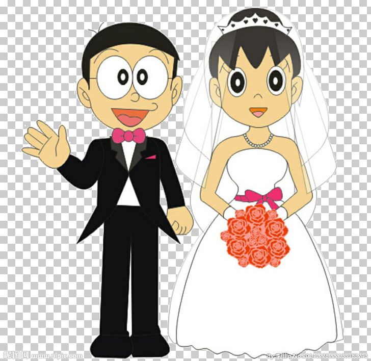 Nobita Nobi Shizuka Minamoto Animation Doraemon Wedding PNG, Clipart, Boy, Cartoon, Child, Conversation, Couple Free PNG Download