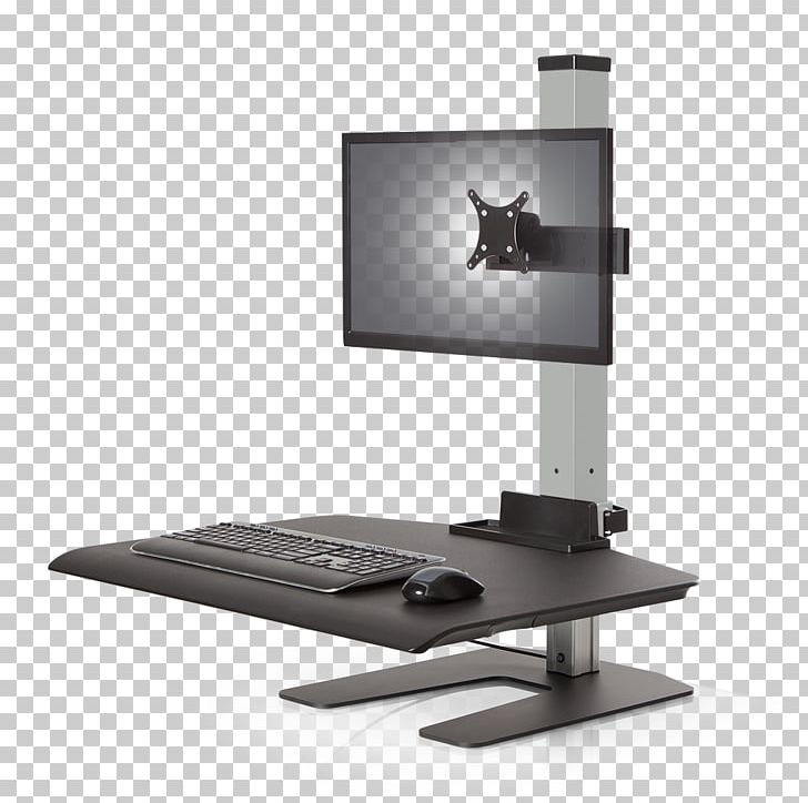Sit-stand Desk Standing Desk Computer Monitors Computer Keyboard PNG, Clipart, Angle, Computer Desk, Computer Keyboard, Computer Monitor, Computer Monitor Accessory Free PNG Download