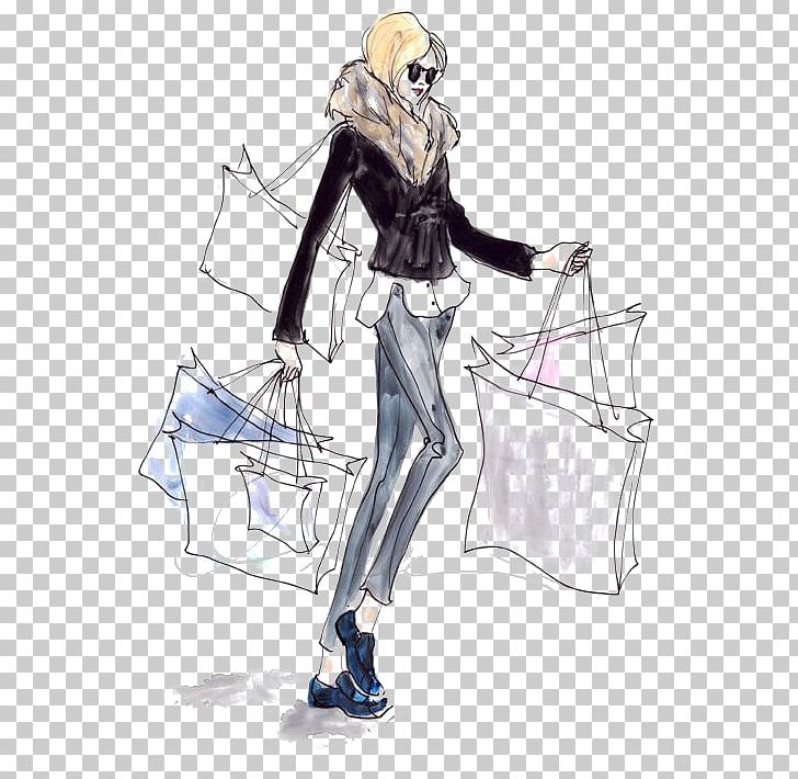 Drawing Fashion Shopping Illustration PNG, Clipart, Art, Business Woman, Cartoon, Clothing, Coffee Shop Free PNG Download