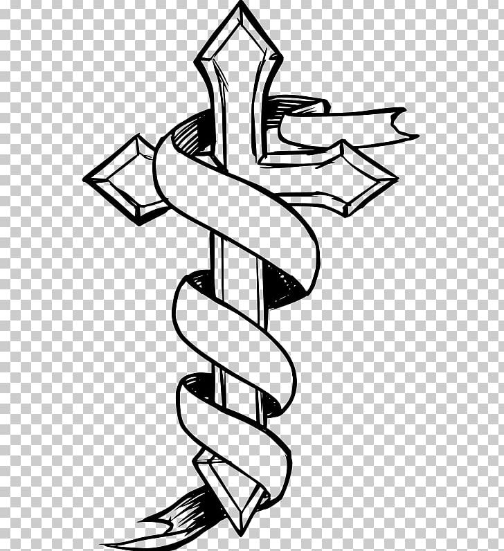 Ribbon Christian Cross Drawing PNG, Clipart, Angle, Artwork, Black And White, Christian Cross, Christian Cross Variants Free PNG Download